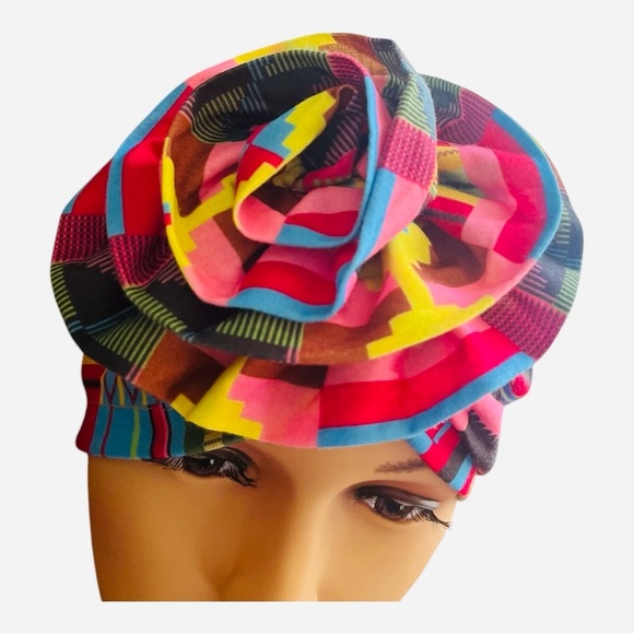 Colorful patterned African pre-tied turban headwrap One Size multicolored - Picture 10 of 10
